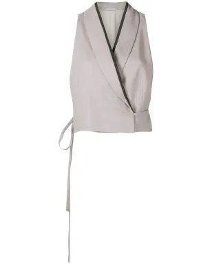 Brunello Cucinelli クロップド シルクリネン ジレジャケット - サムネイル1