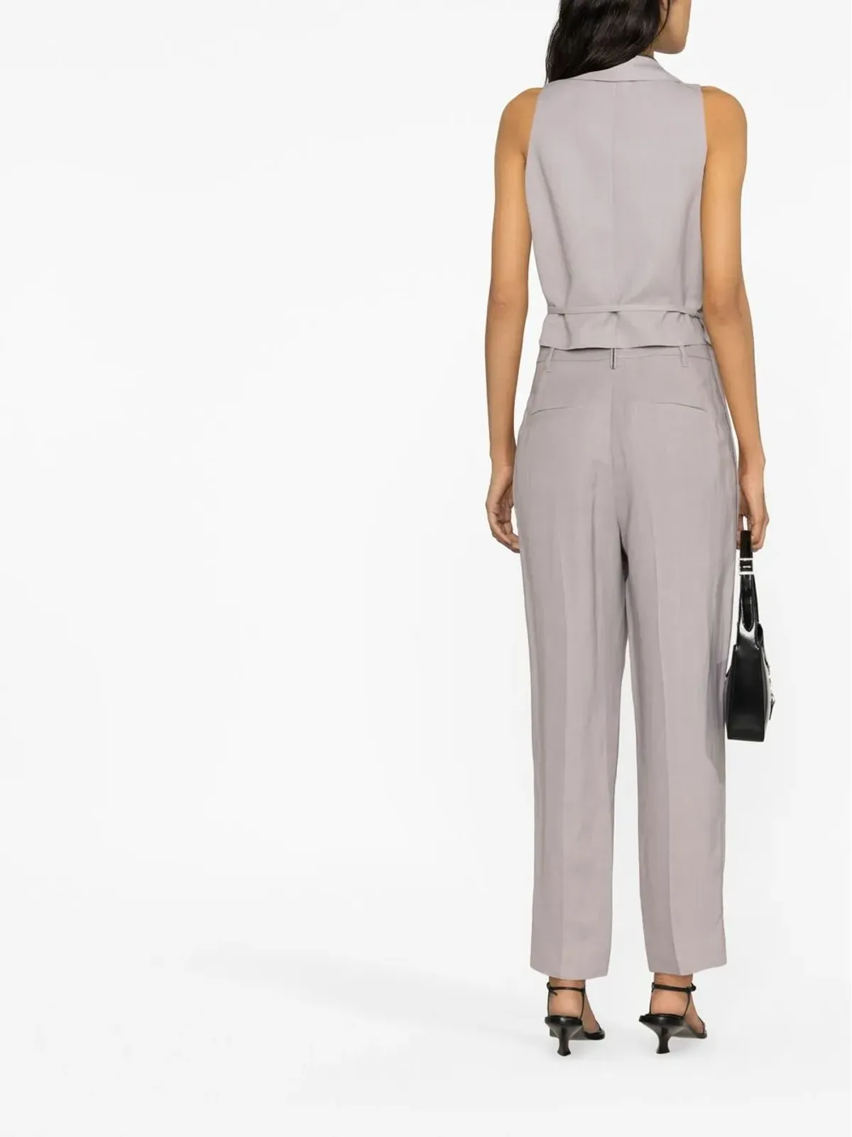 Brunello Cucinelli クロップド シルクリネン ジレジャケット - 画像4