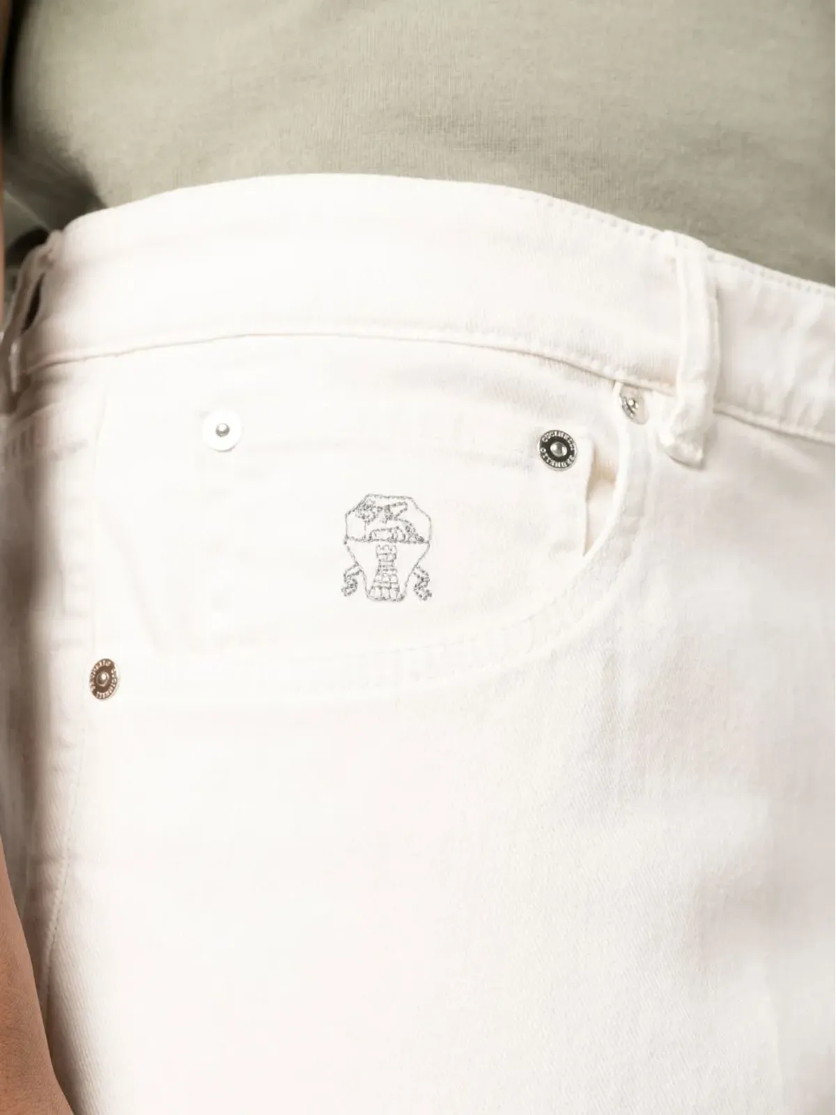 Brunello Cucinelli 染めデニムパンツ（ホワイト） - 画像5