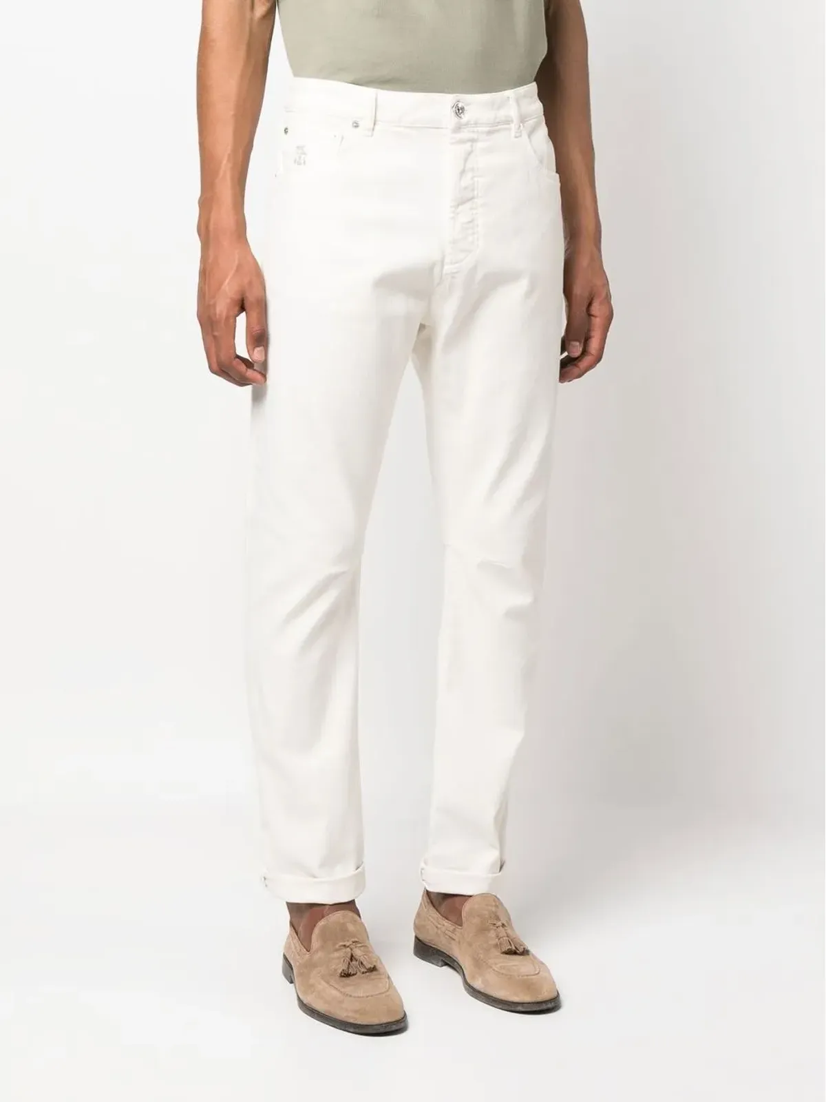 Brunello Cucinelli 染めデニムパンツ（ホワイト） - 画像3