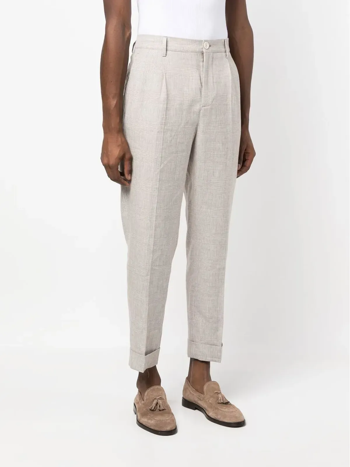 Brunello Cucinelli チェック柄ストレートパンツ - 画像3