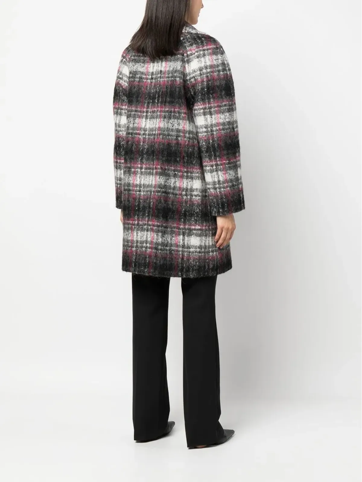 Karl Lagerfeld チェック柄ダブルブレストコート - 画像4