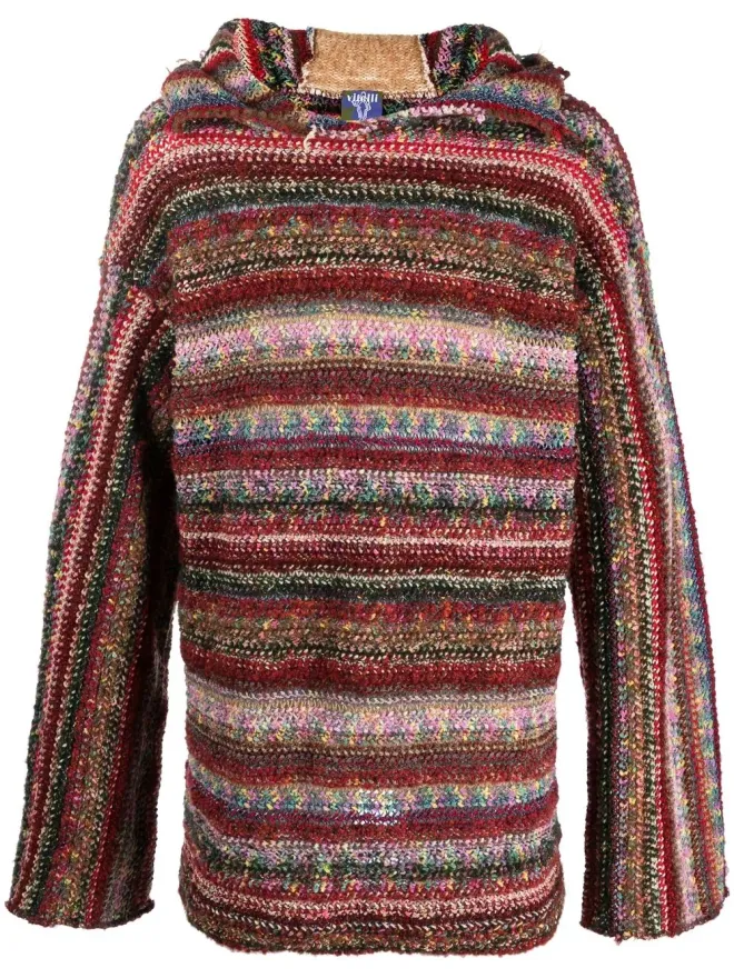 VITELLI VITELLI ストライプ柄リサイクルウール フーディーの商品画像