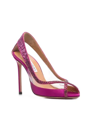 Aquazzura ピンクのクリスタル装飾パンプス - サムネイル2