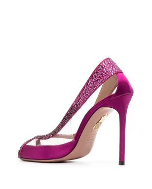Aquazzura ピンクのクリスタル装飾パンプス - サムネイル3