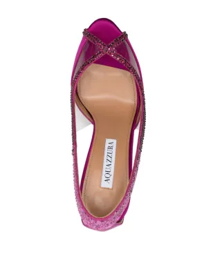 Aquazzura ピンクのクリスタル装飾パンプス - サムネイル4