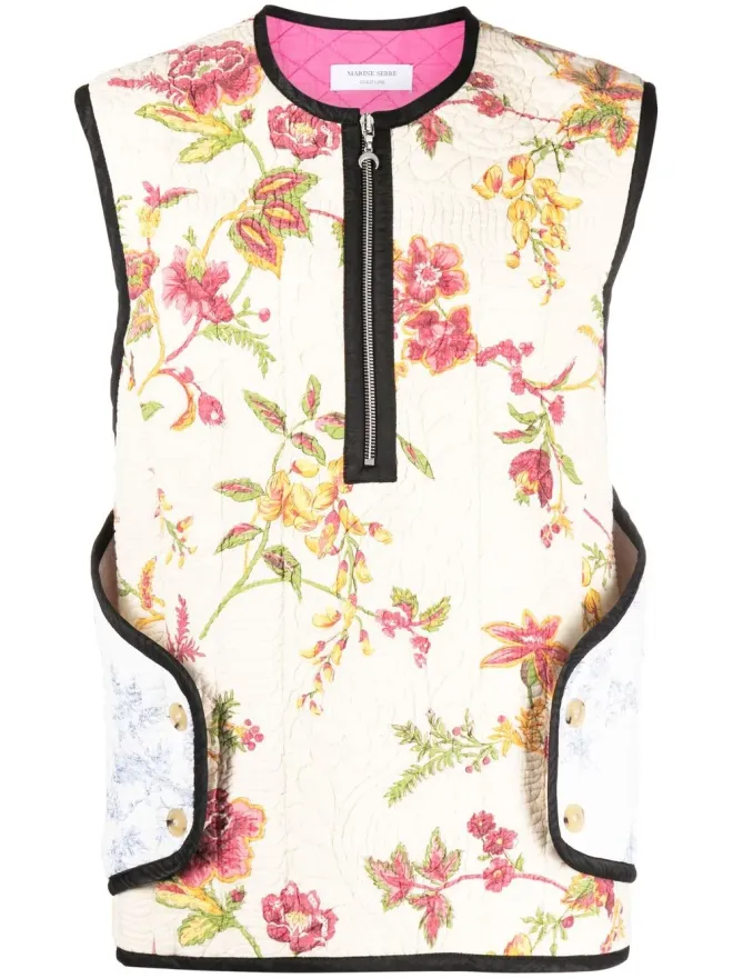 Marine Serre Marine Serre 花柄プリント ノースリーブジャケットの商品画像