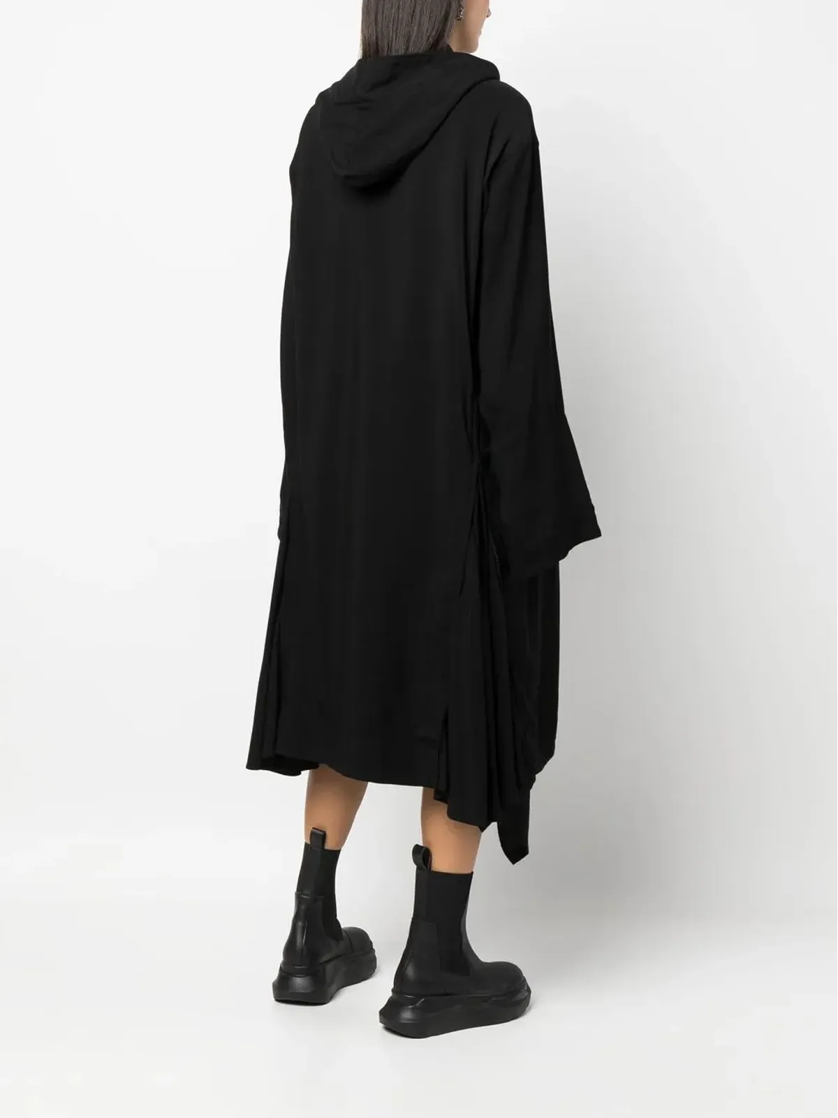 Yohji Yamamoto アシンメトリックフーデッドコート - 画像4