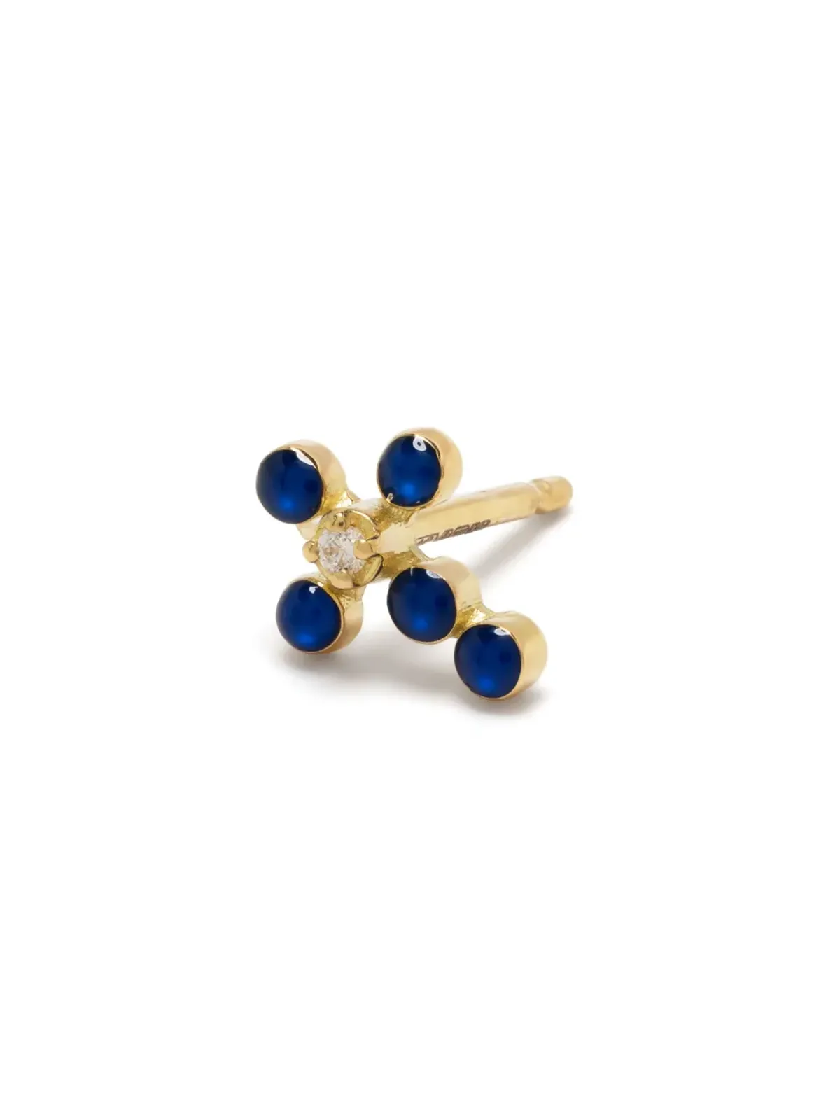Gigi Clozeau 18K イエローゴールド ラピスラズリ クロス スタッド イヤリング - 画像3