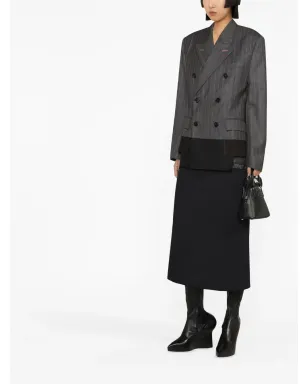 Maison Margiela 接ぎ目のあるピンストライプウールブレザー - サムネイル4