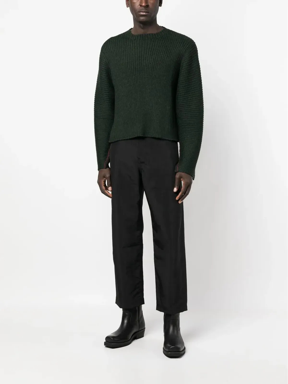 Eckhaus Latta ハスク クロップドパンツ ブラック - 画像2