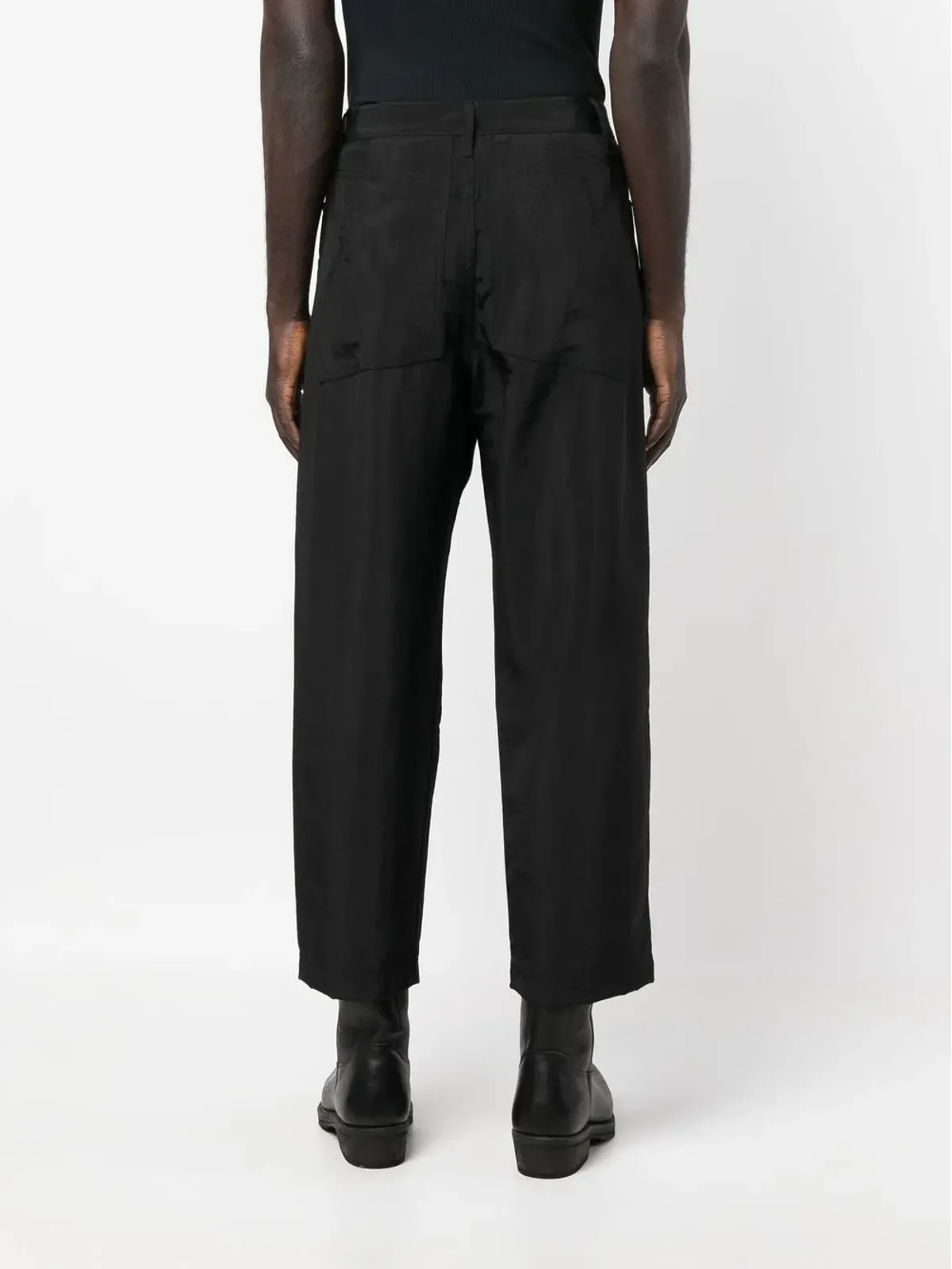 Eckhaus Latta ハスク クロップドパンツ ブラック - 画像4