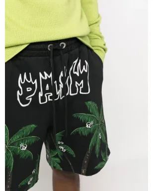 Palm Angels パームエンジェルス パームプリント スウェットショーツ - ブラック - サムネイル5