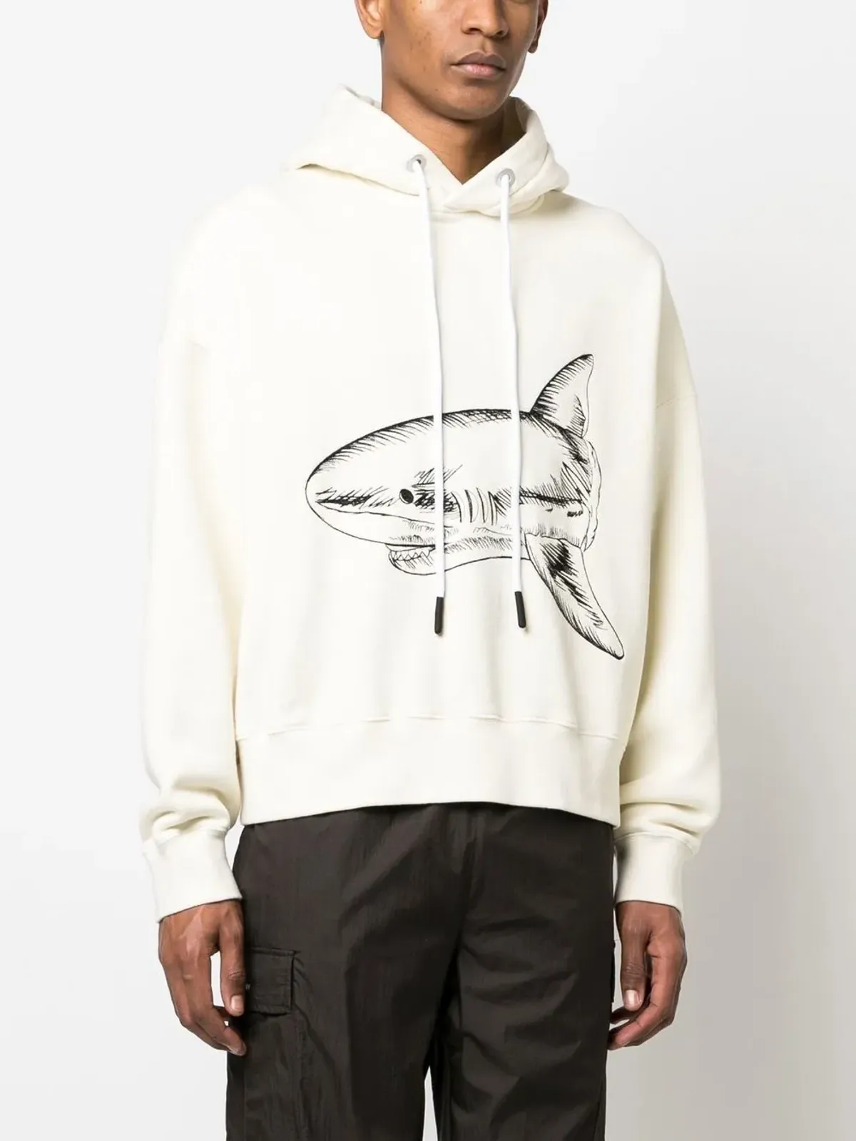 Palm Angels ブロークンシャーク オーガニックコットン フーディー - 画像3