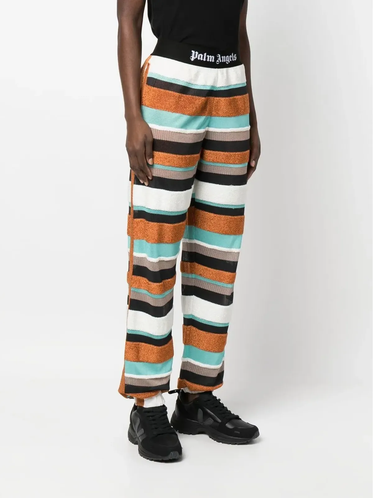 Palm Angels ロゴウエストバンドストライプ編み トラックパンツ - Brown - 画像3