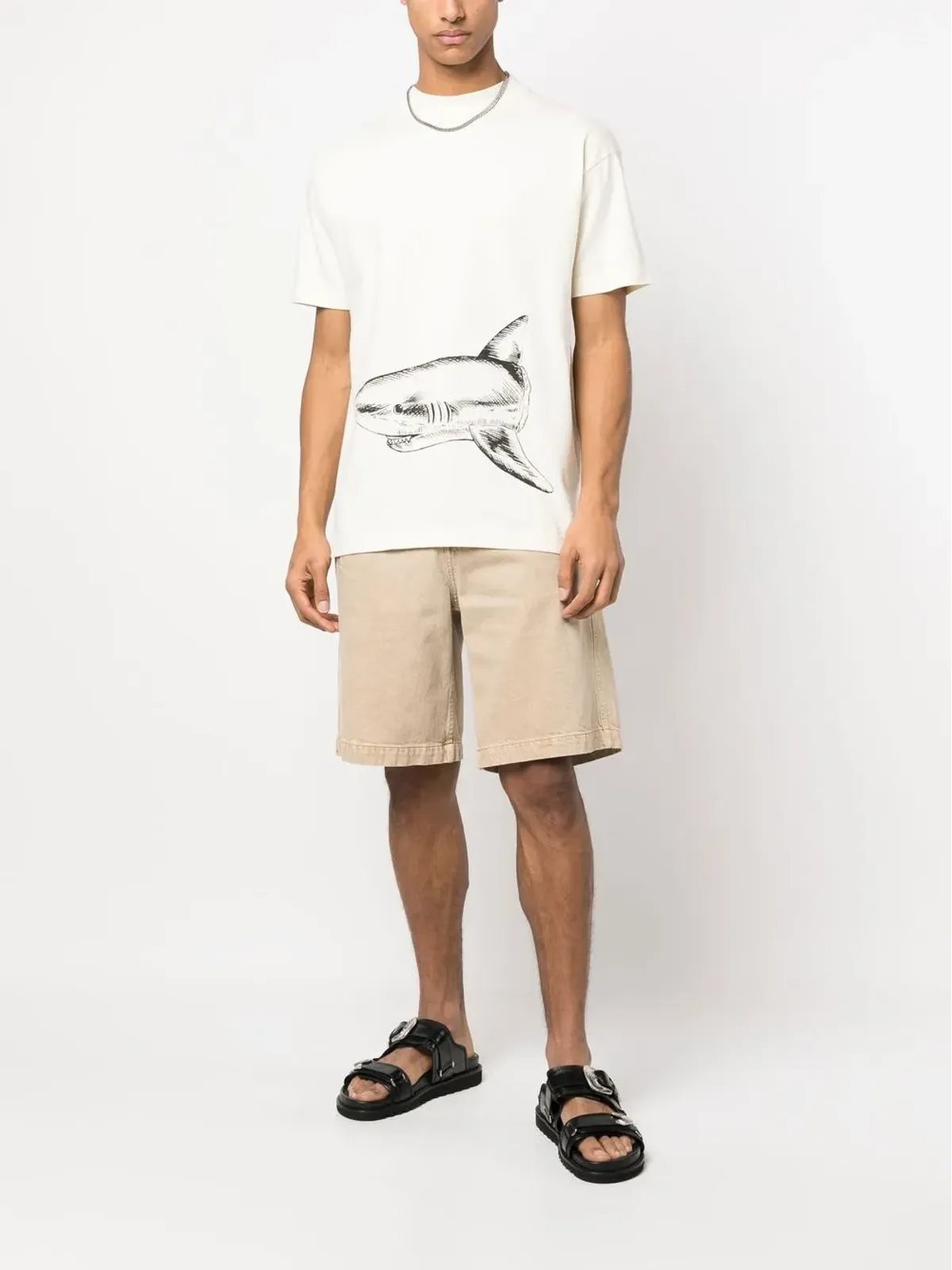 Palm Angels ブロークンシャークプリント Tシャツ - ニュートラル - 画像2