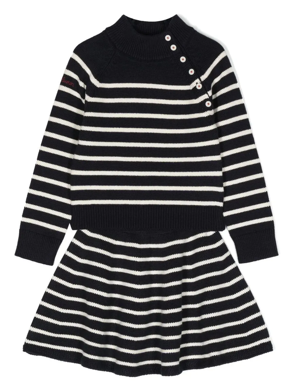 POLO RALPH LAUREN KIDS ストライプ柄セーターとスカートのセット - 画像2