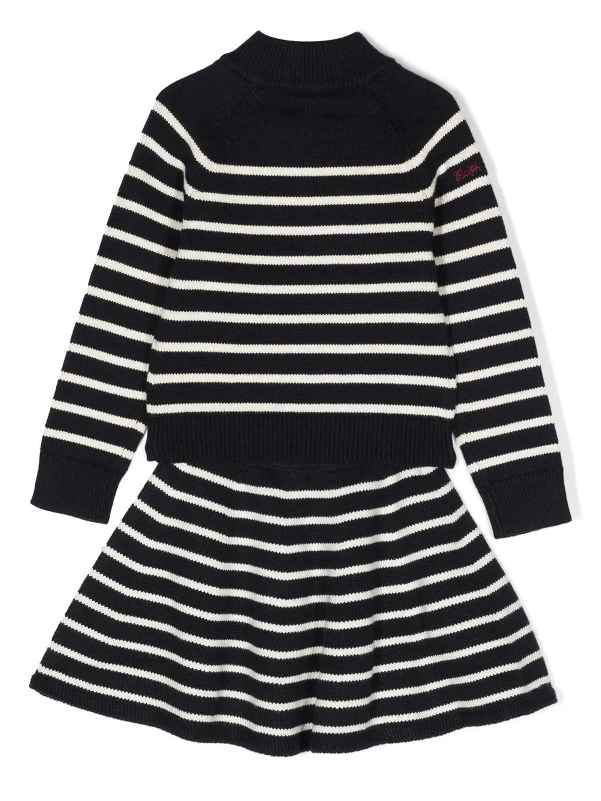 POLO RALPH LAUREN KIDS ストライプ柄セーターとスカートのセット - 画像4