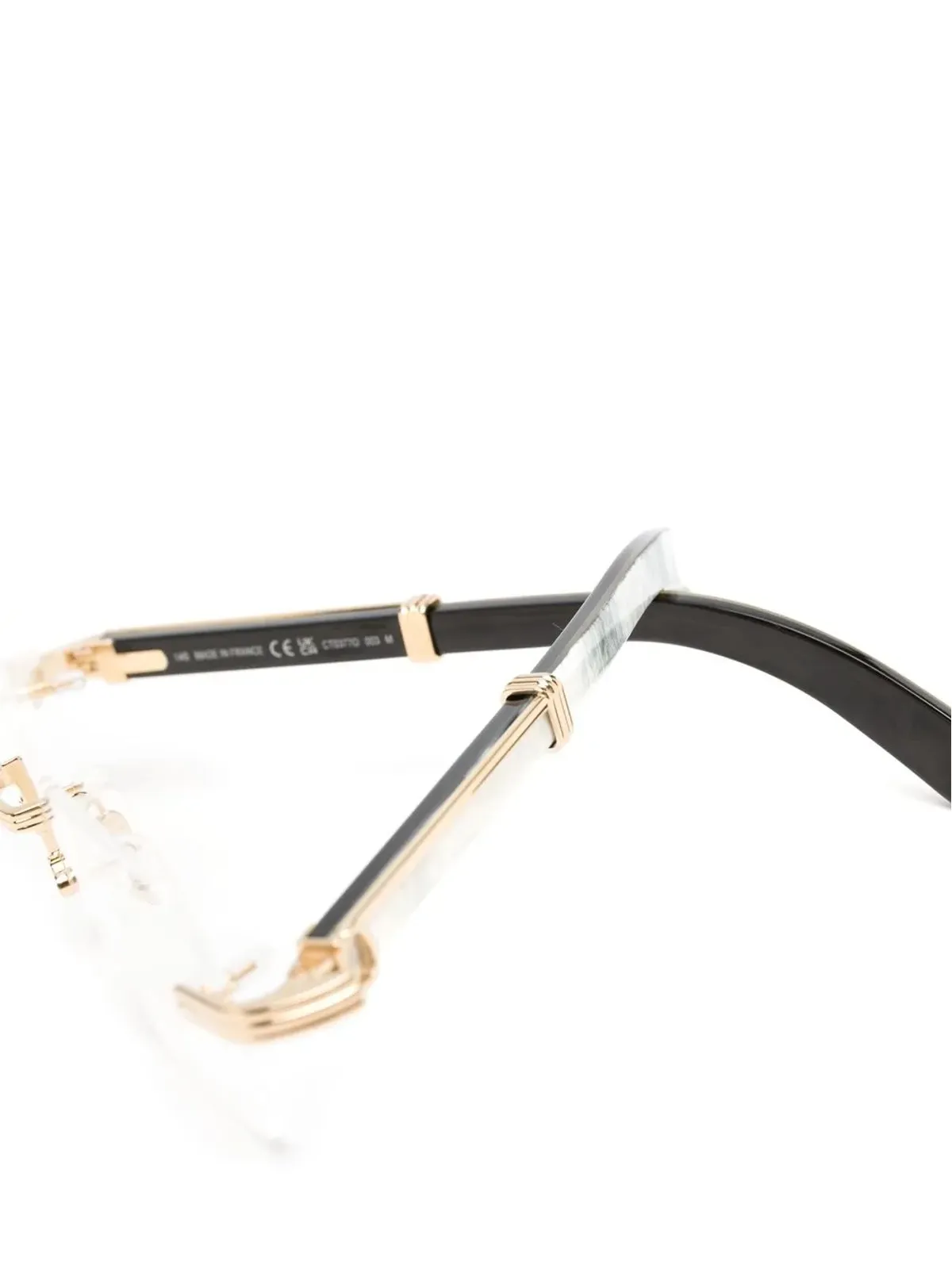 Cartier Eyewear フレームレス丸型メガネ - ゴールド - 画像3