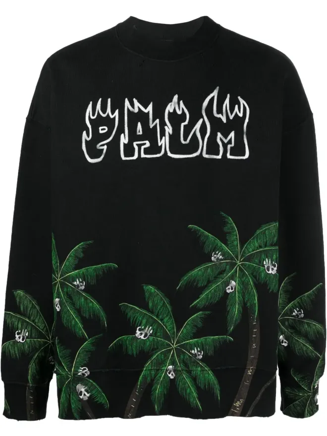 Palm Angels Palm Angels Palm & Skull ロゴプリント スウェットシャツの商品画像