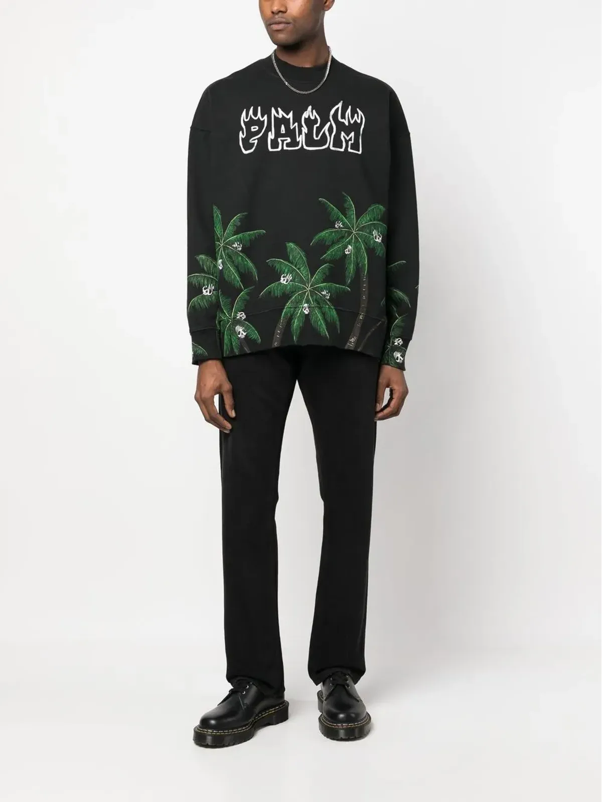 Palm Angels Palm & Skull ロゴプリント スウェットシャツ - 画像2