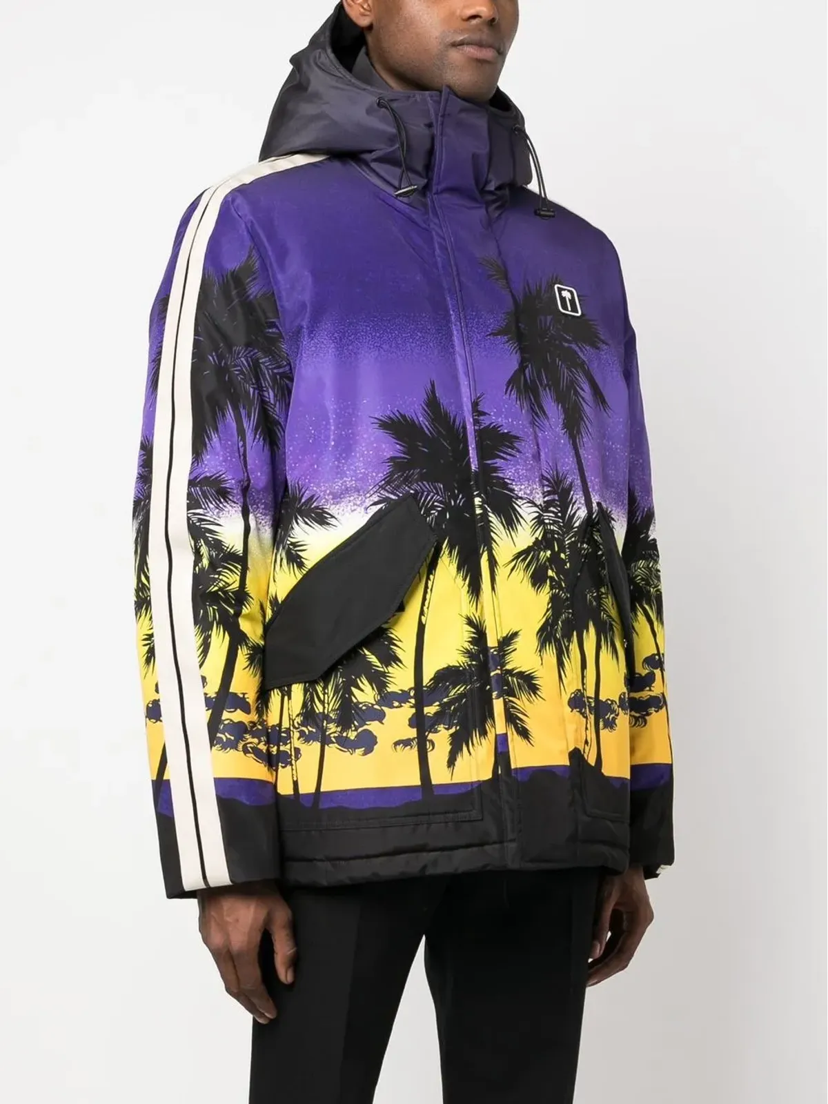 Palm Angels サンセットプリントフーデッドジャケット - 画像3