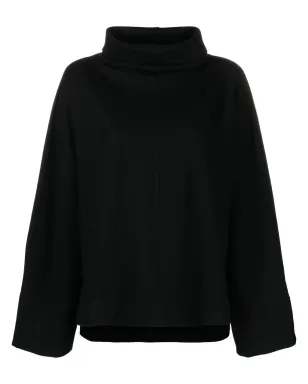 Issey Miyake mock-neck wide-sleeved top - Black - サムネイル1