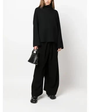 Issey Miyake mock-neck wide-sleeved top - Black - サムネイル2
