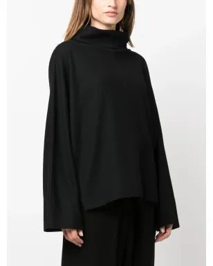 Issey Miyake mock-neck wide-sleeved top - Black - サムネイル3