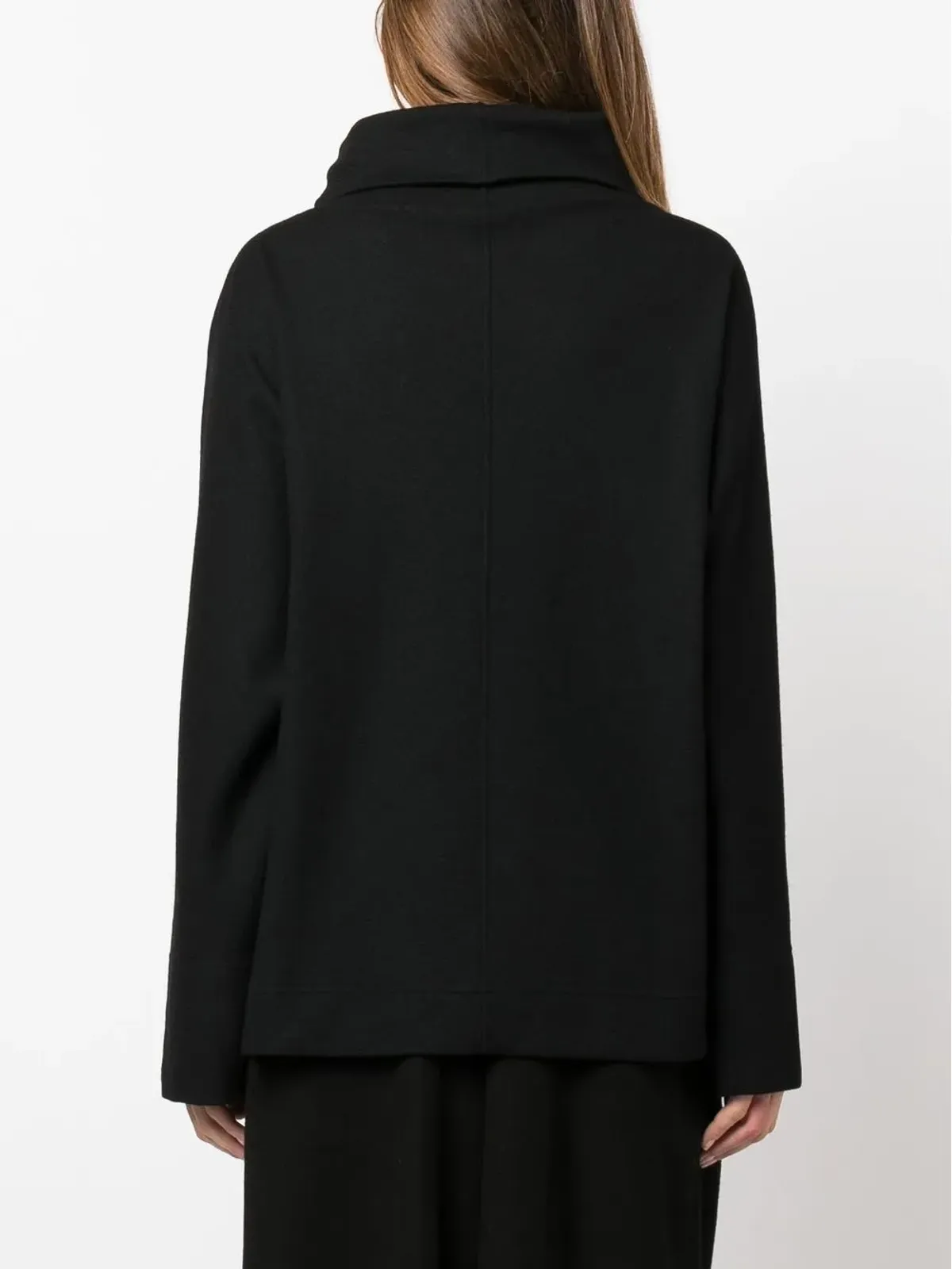 Issey Miyake mock-neck wide-sleeved top - Black - 画像4