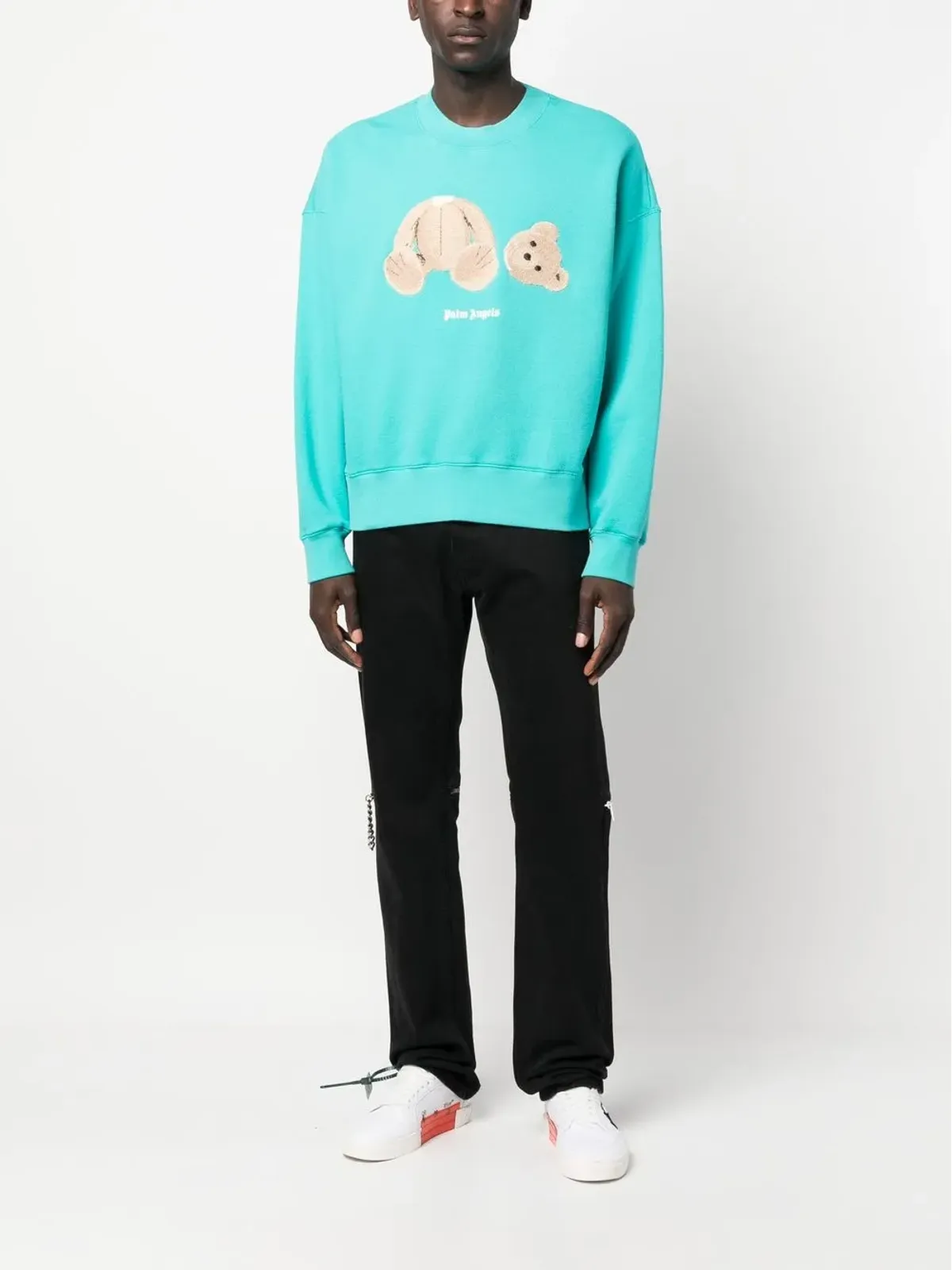 Palm Angels ベアモチーフ クルーネック スウェットシャツ - 画像2