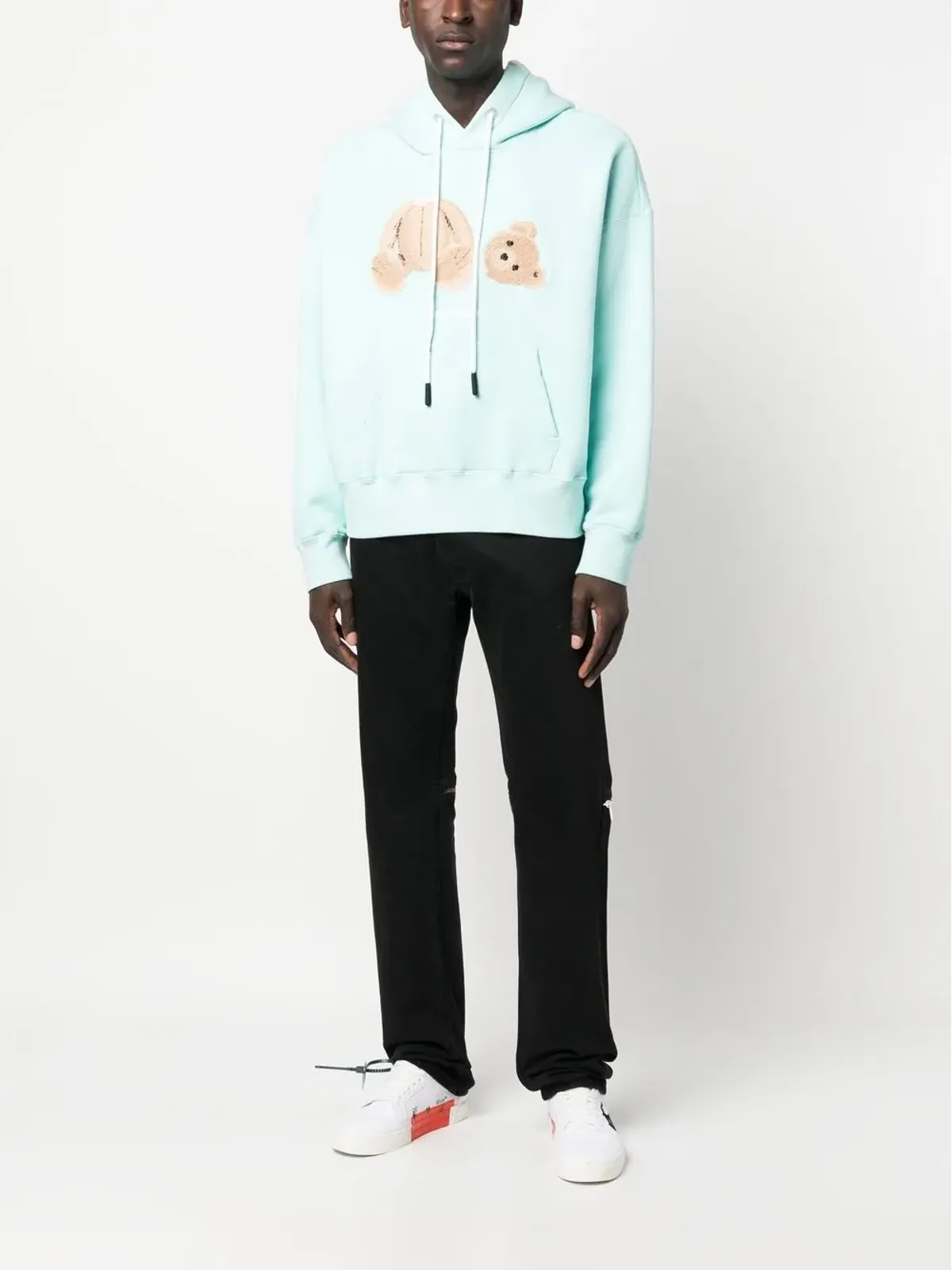 Palm Angels ベアプリントのオーガニックコットン フーディー - 画像2