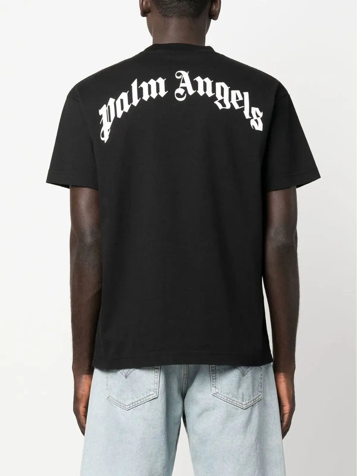 Palm Angels シャーク柄オーガニックコットンTシャツ - ブラック - 画像4