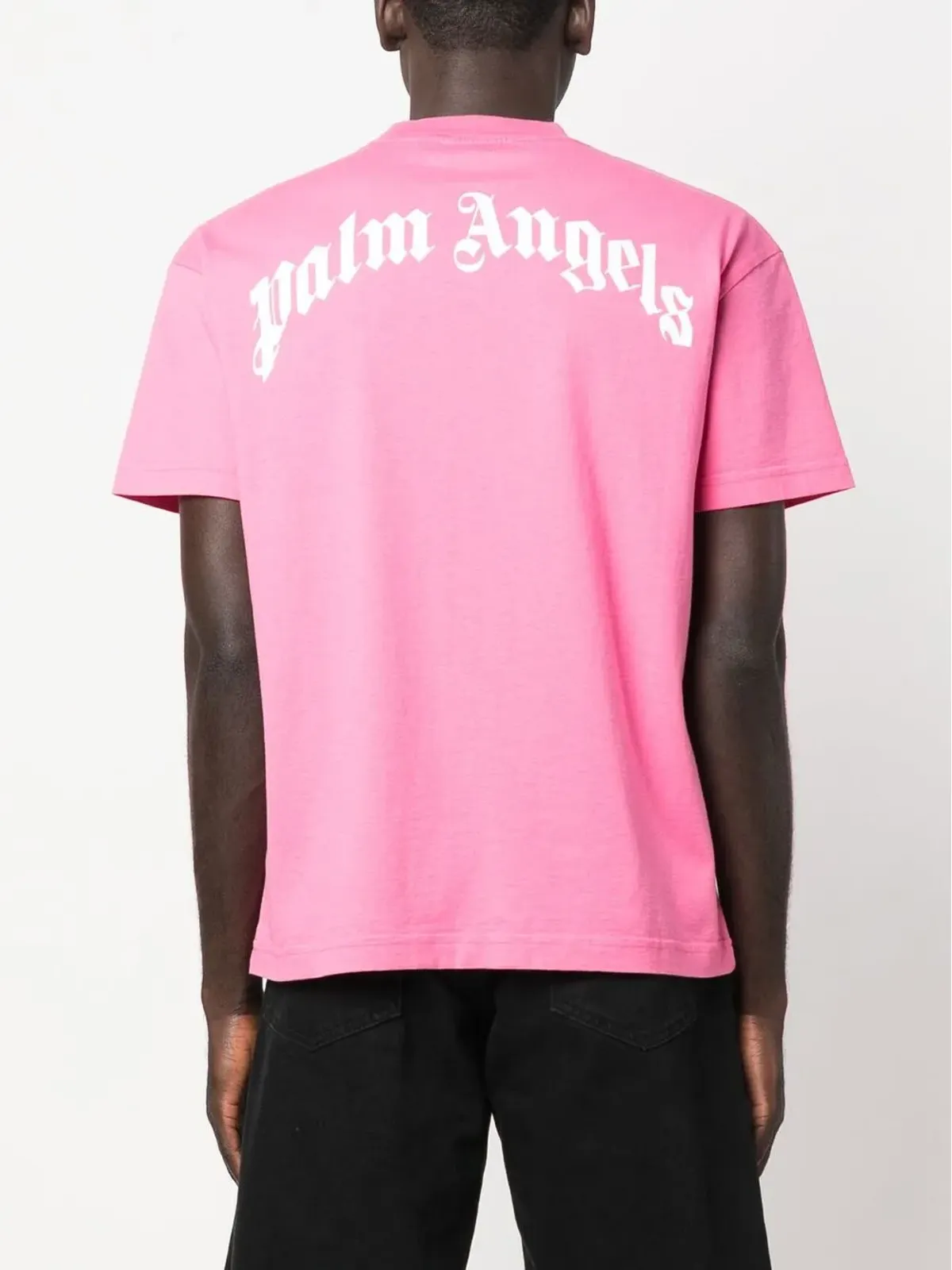 Palm Angels サメ柄オーガニックコットンTシャツ（ピンク） - 画像4