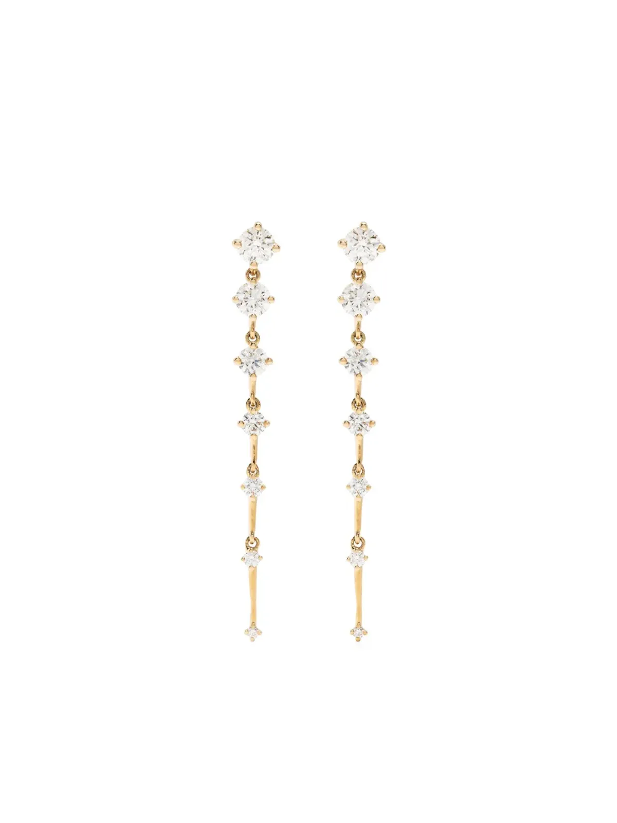 Fernando Jorge 18K イエローゴールド シークエンス ダイヤモンド ドロップ イヤリング - 画像1