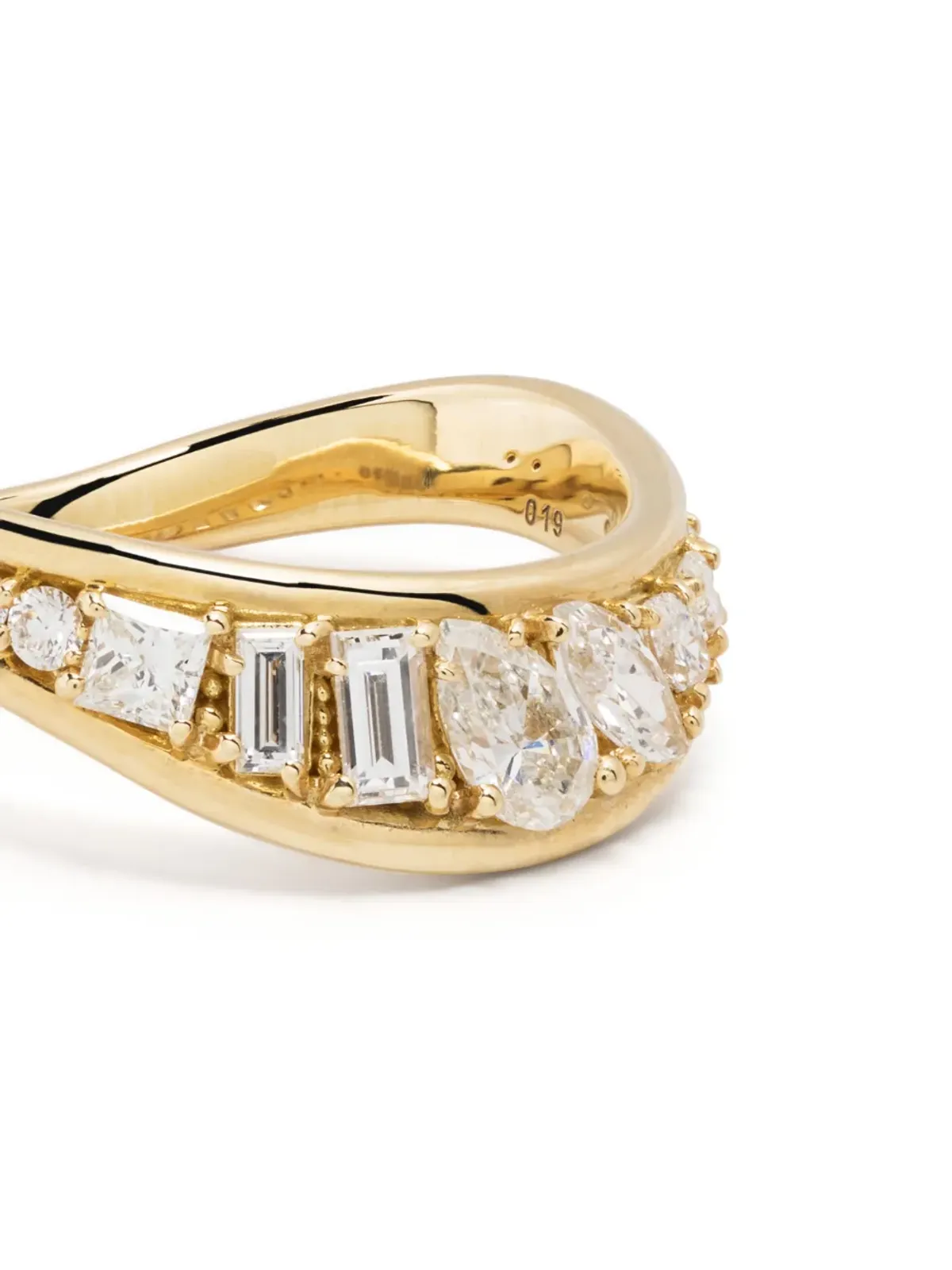 Fernando Jorge 18K イエローゴールド ストリームウェーブ ダイヤモンド リング - 画像3