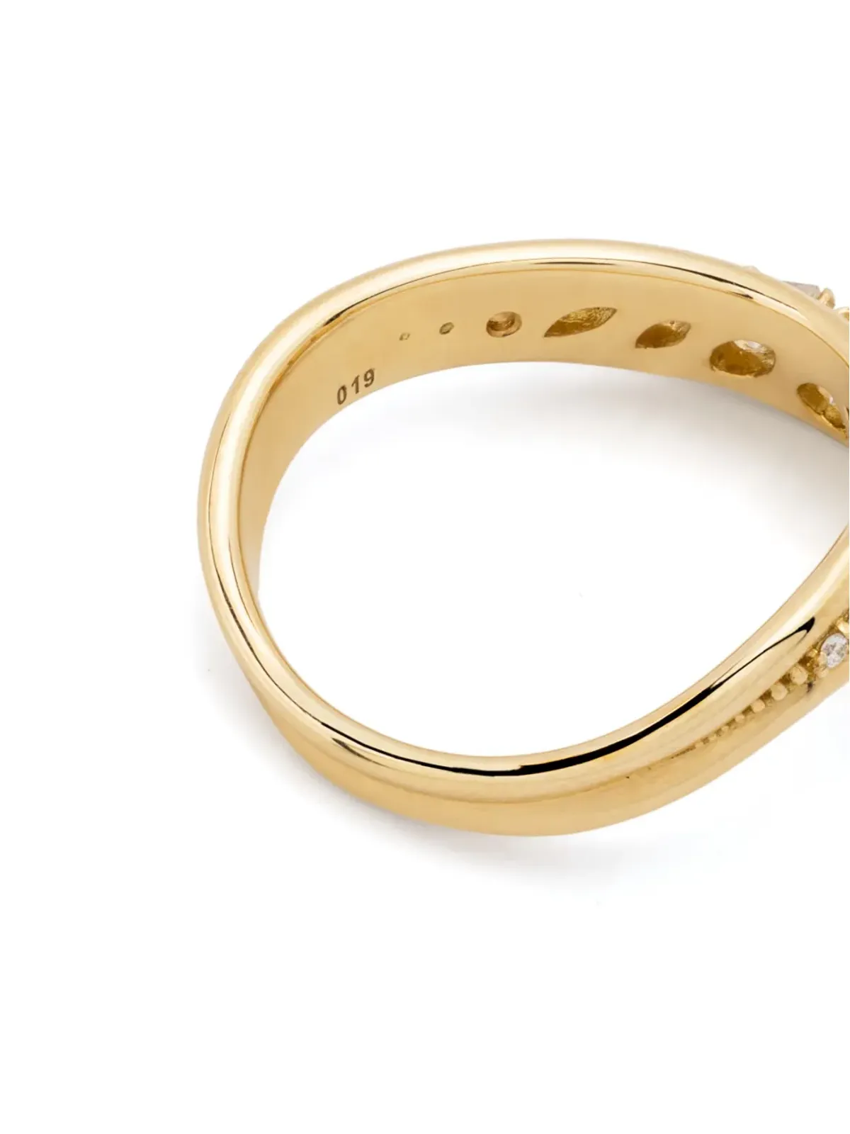 Fernando Jorge 18K イエローゴールド ストリームウェーブ ダイヤモンド リング - 画像4