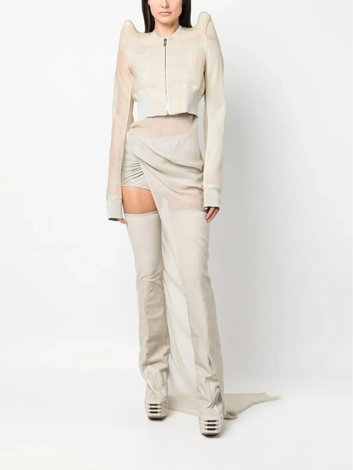Rick Owens クロップドジップアップジャケット - 画像2