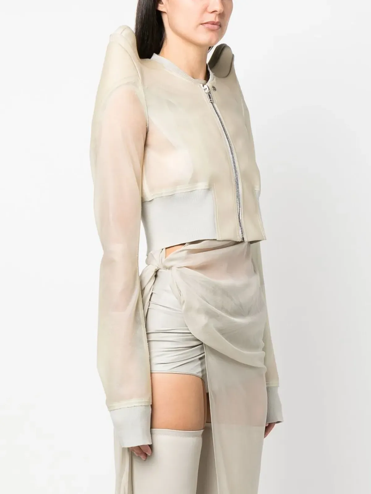 Rick Owens クロップドジップアップジャケット - 画像3