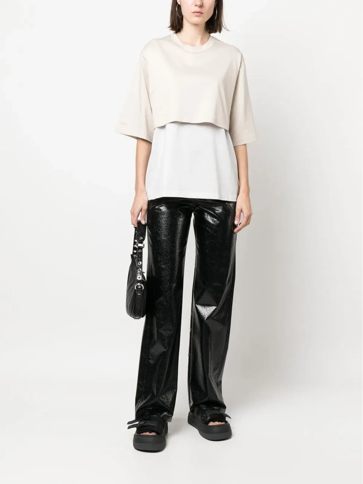 Sofie D'hoore クルーネック半袖レイヤードTシャツ - 画像2