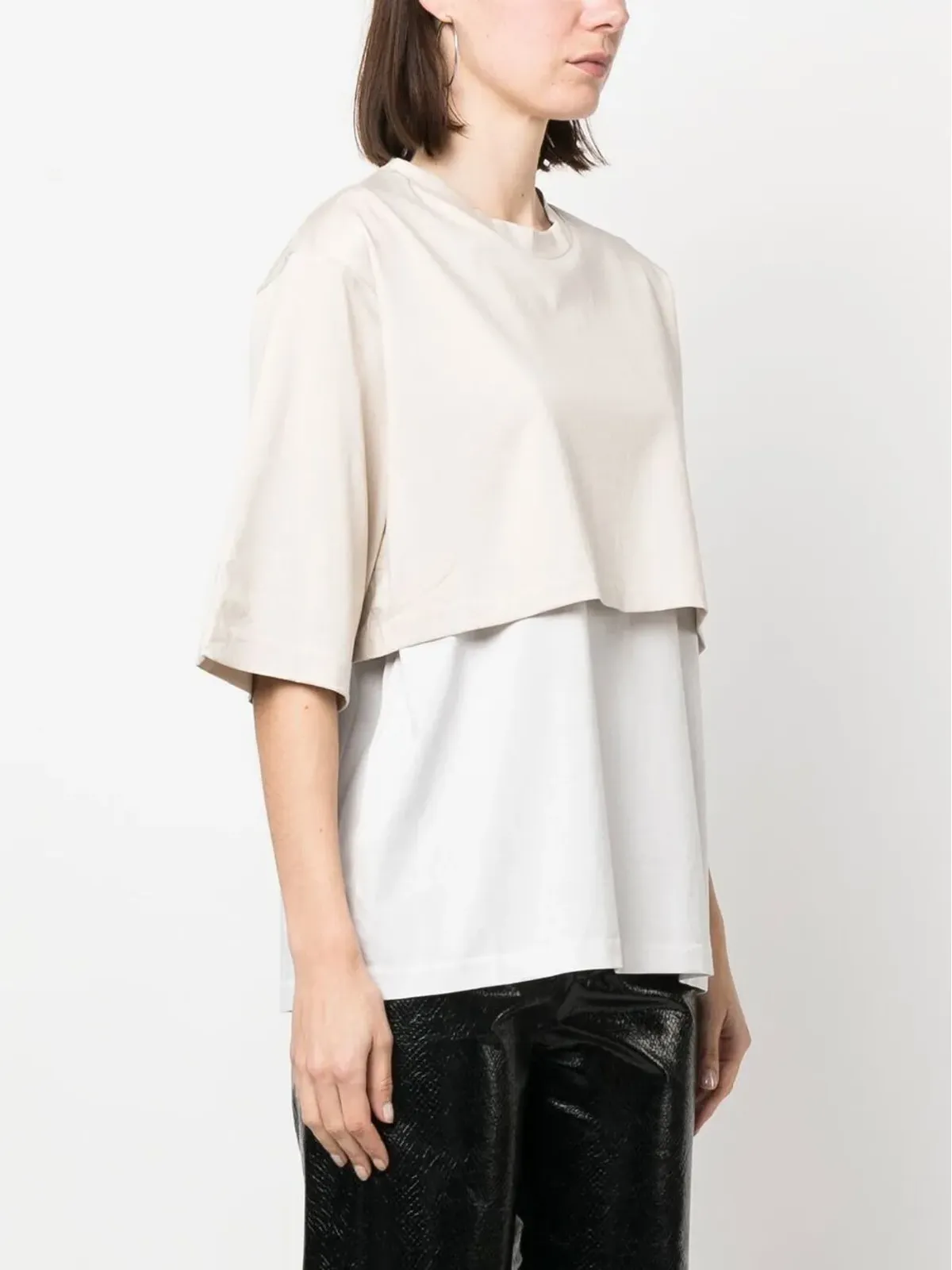 Sofie D'hoore クルーネック半袖レイヤードTシャツ - 画像3