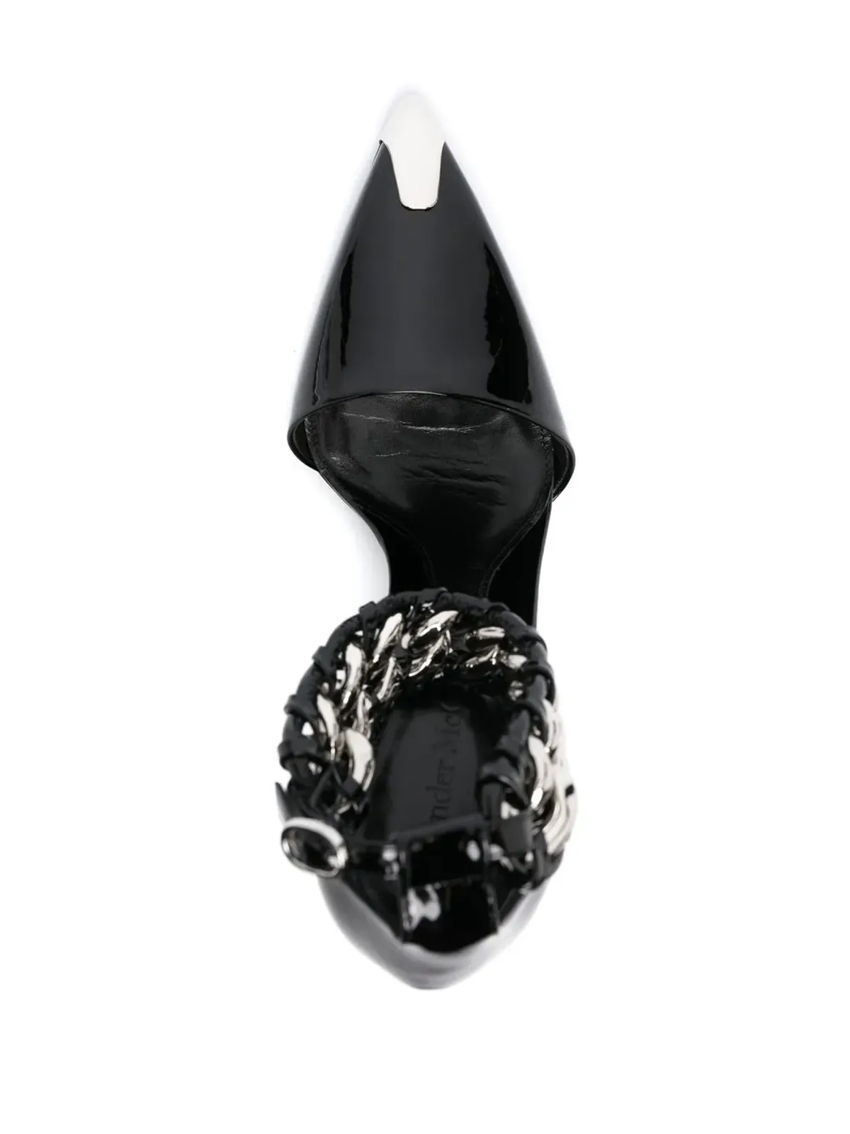 Alexander McQueen 105mm チェーン・トリム レザー パンプス - ブラック - 画像4