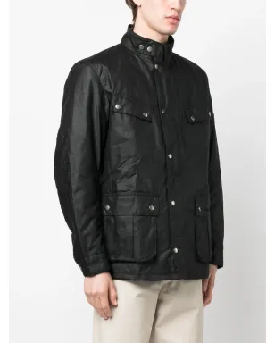 Barbour International Duke コットンワックスジャケット ブラック - サムネイル3