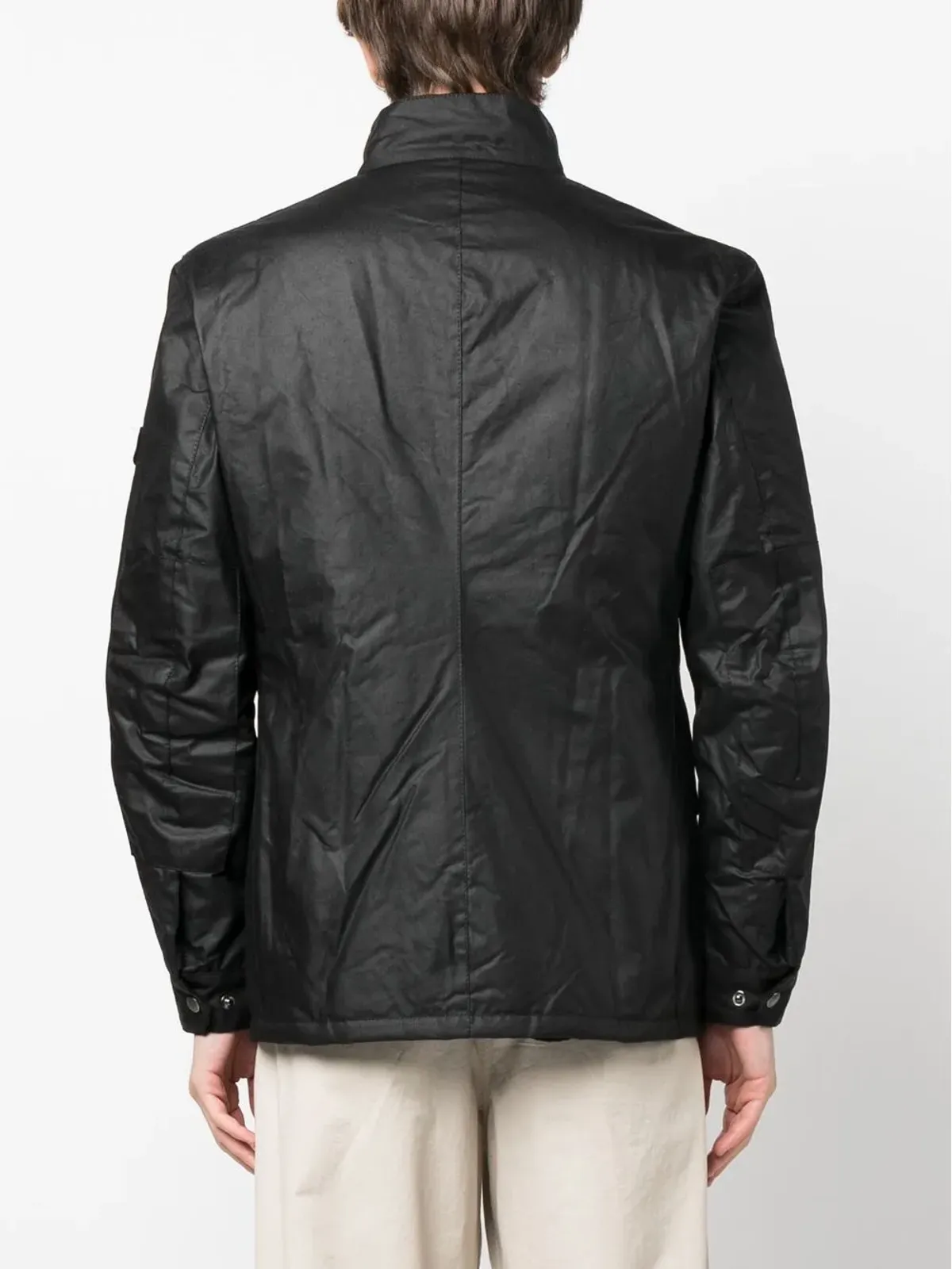 Barbour International Duke コットンワックスジャケット ブラック - 画像4