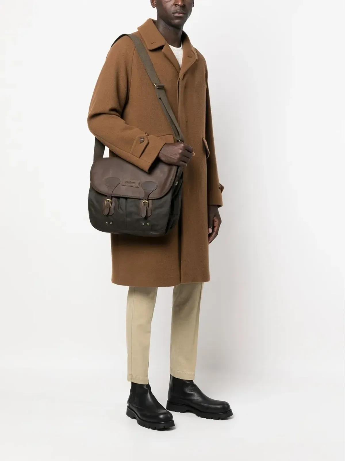 Barbour レザーメッセンジャーバッグ - 画像2