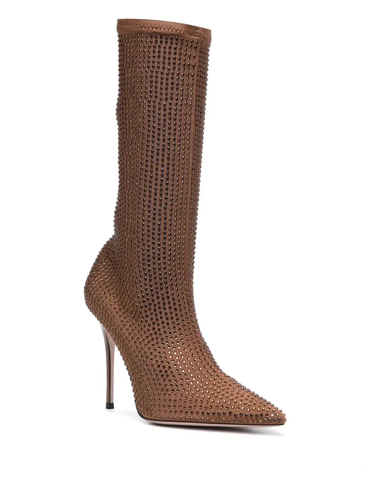 Gedebe Logan 115mm crystal-embellished boots - Brown - 画像2