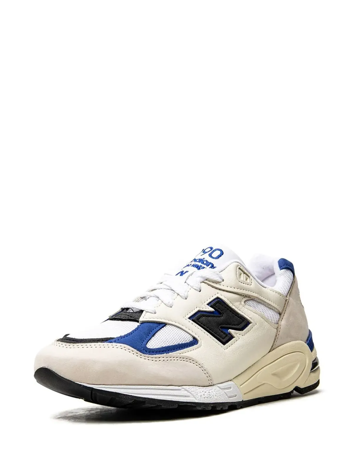 New Balance テディ・サンティス 990 V2 Made in USA ホワイト/ブルー スニーカー - 画像5