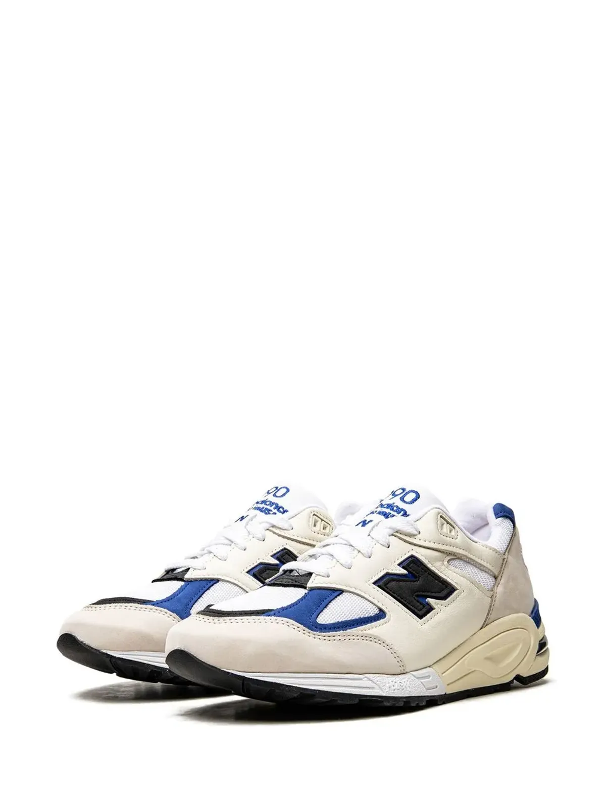 New Balance テディ・サンティス 990 V2 Made in USA ホワイト/ブルー スニーカー - 画像3
