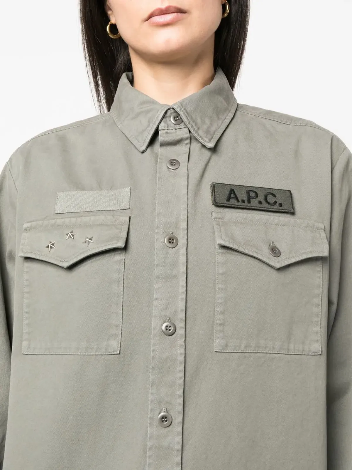 A.P.C. ロゴパッチ シャツジャケット - 画像5
