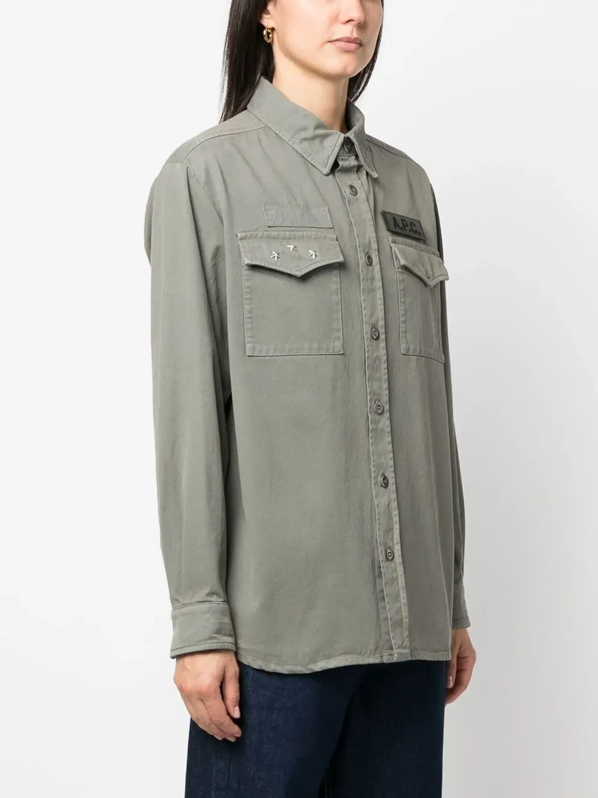 A.P.C. ロゴパッチ シャツジャケット - 画像3